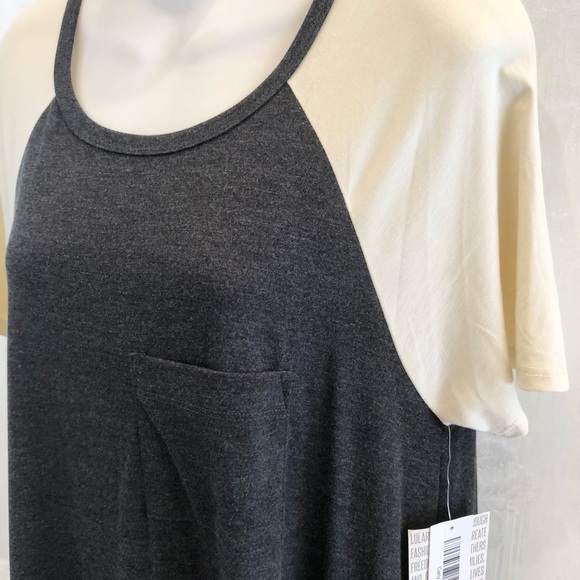 New LULAROE Charcoal Gray / Ivory Carly Dress S 4 6 - Picture 3 of 6